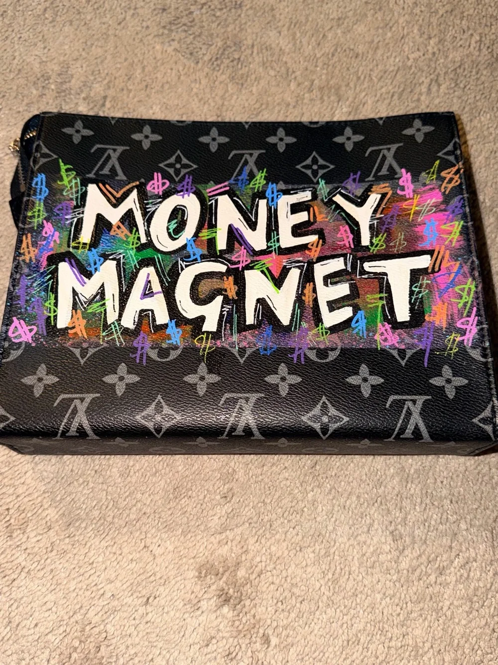 Louis Vuitton Black Monogram Graffiti Zip Pouch